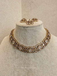 Alina Antique Gold & Diamante Choker Set