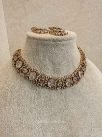 Alina Antique Gold & Diamante Choker Set