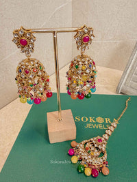 Jhumka & Tikka set - MultiColour