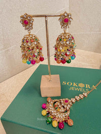 Jhumka & Tikka set - MultiColour