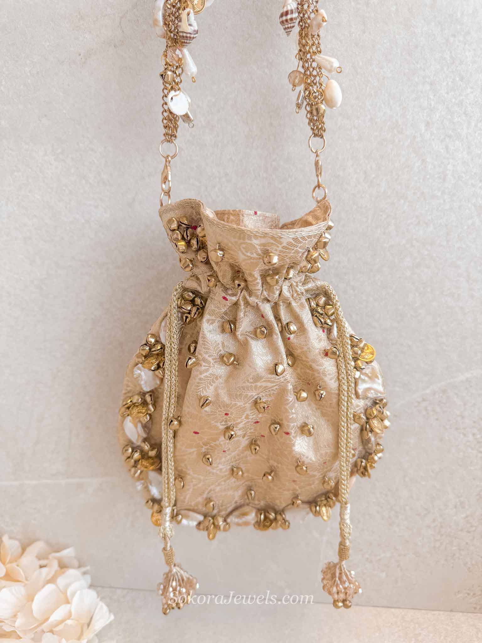Ghungroo Bead Potli Bag -   5 Colour Options