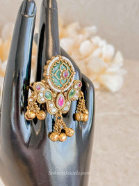 Peacock Detail Kundan Ring