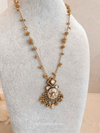 Kundan & Gold Ball Mala with Earrings
