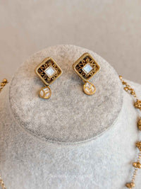 Kundan & Gold Ball Mala with Earrings