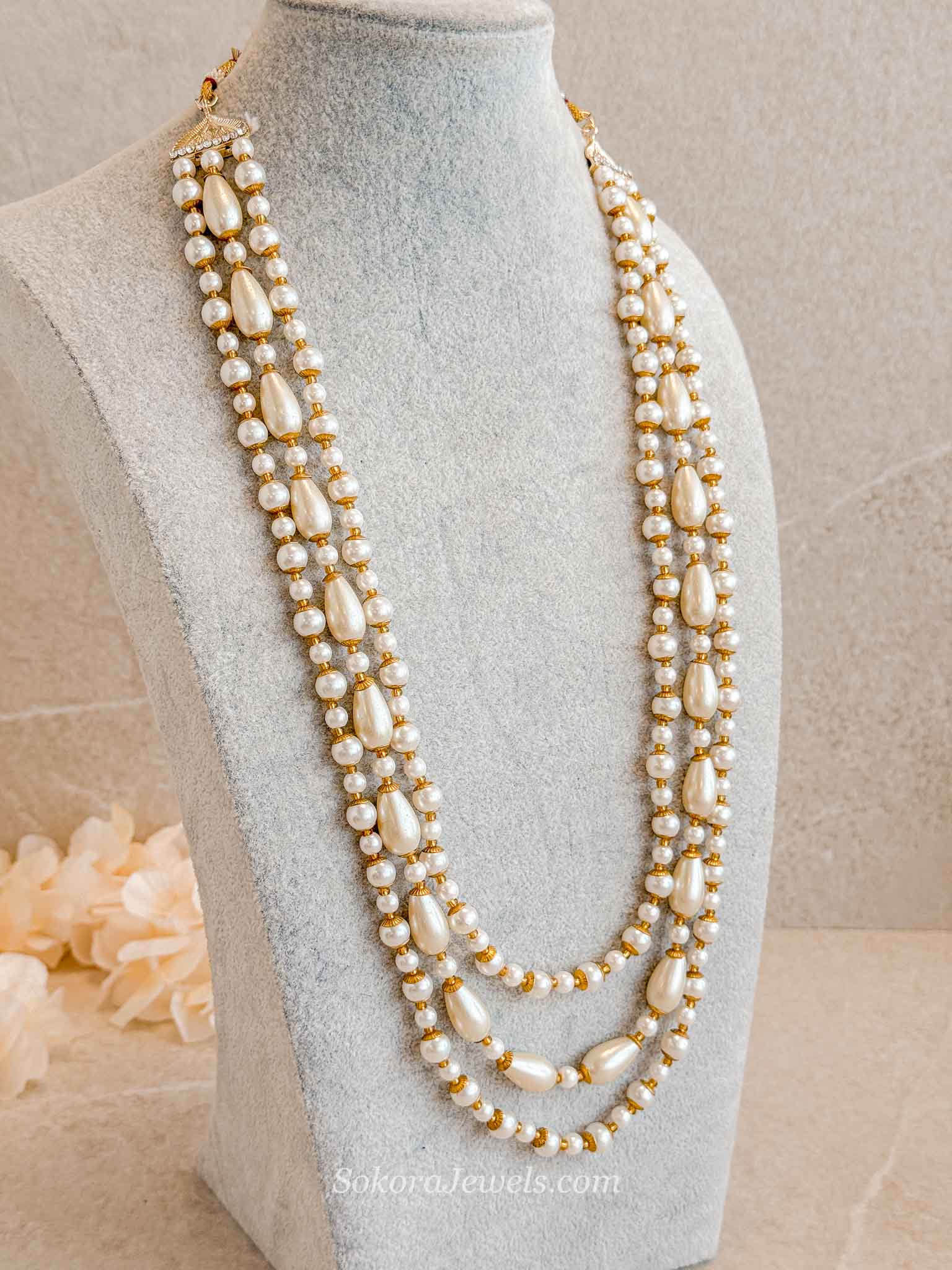 Champagne Pearl Bead Mens Mala