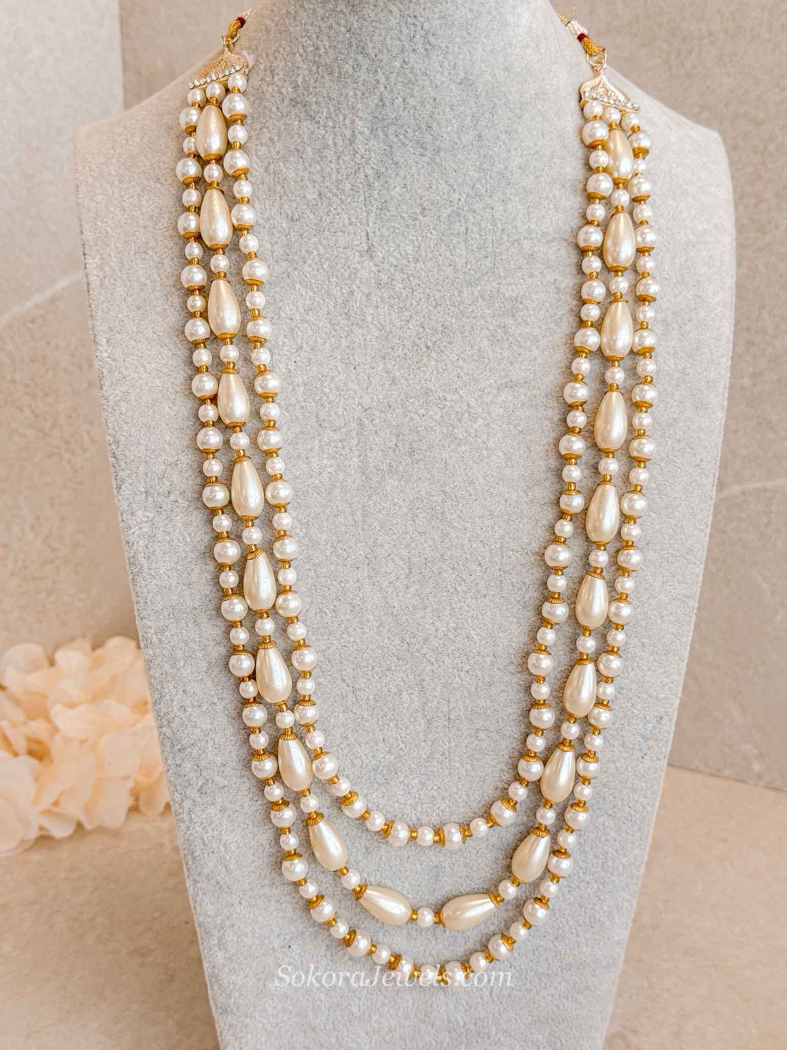 Champagne Pearl Bead Mens Mala