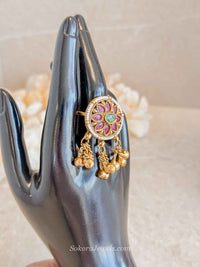 Ruby & Green Kundan Ring