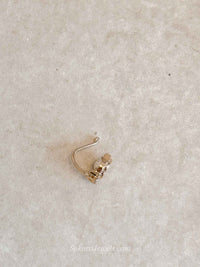 Rose Gold & Kundan Nose Pin - Slide type