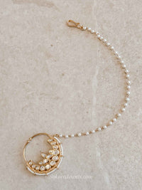 Medium Light Gold & Kundan Nose Ring