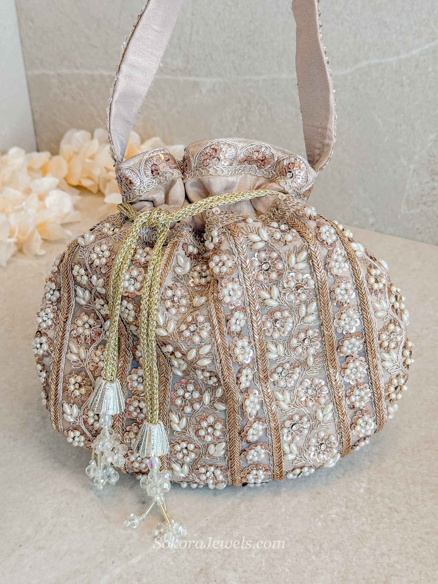 Sequin & Bead Potli Bag - 3 Colour Options