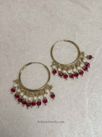 Bineesh Colourful Bead Hoops