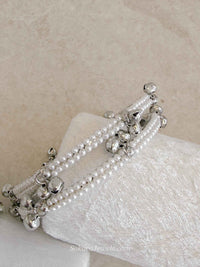 Pair of Pearl & Silver Ghungroo Bangles