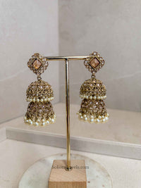 Sabina Diamond Shape Earrings - Champagne