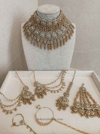 Asha Champagne Zircon Bridal Jewellery Set