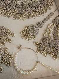 Asha Pearl Zircon Bridal Jewellery Set