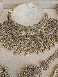 Asha Pearl Zircon Bridal Jewellery Set