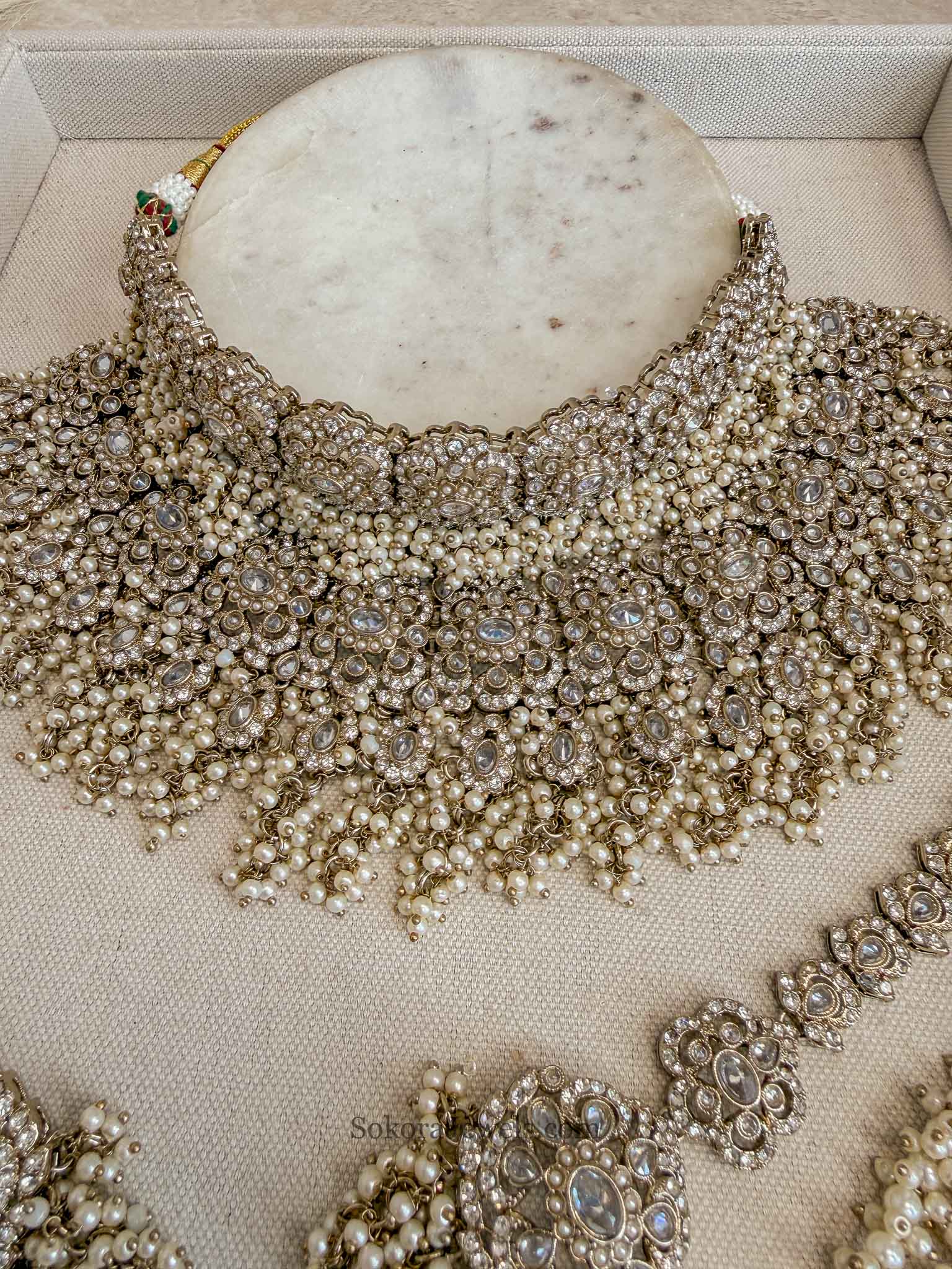 Asha Pearl Zircon Bridal Jewellery Set