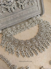 Asha Silver Zircon Bridal Jewellery Set