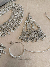 Asha Silver Zircon Bridal Jewellery Set