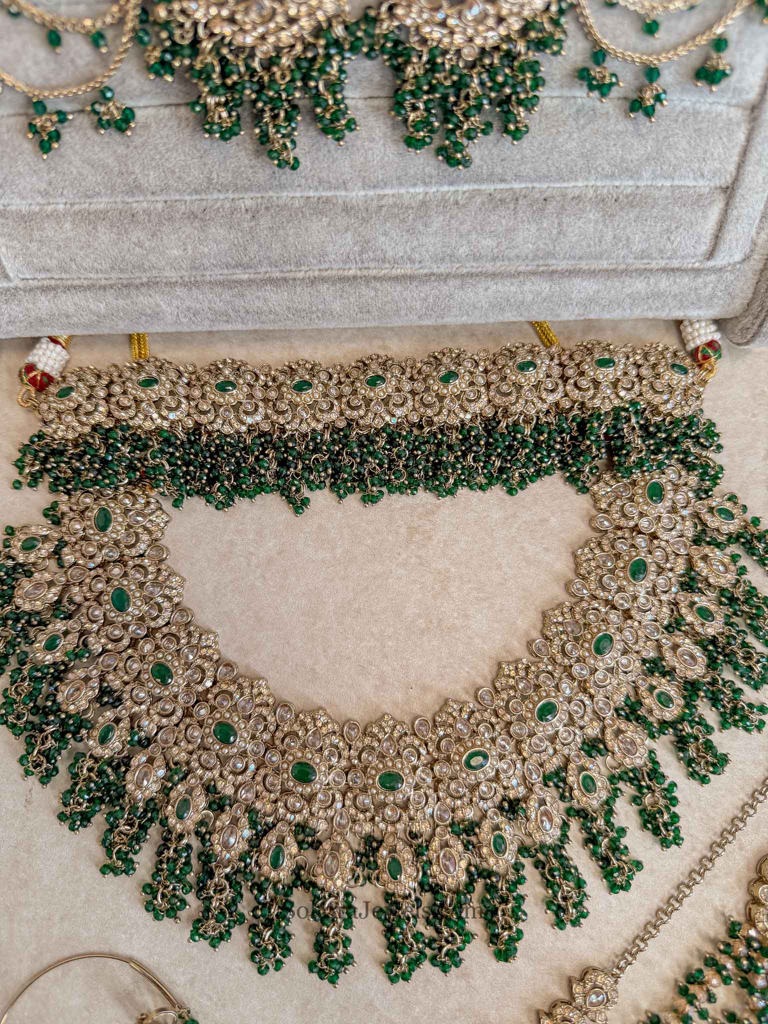 Asha Green Zircon Bridal Jewellery Set