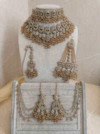 Zariya Golden Crystal Bridal Set