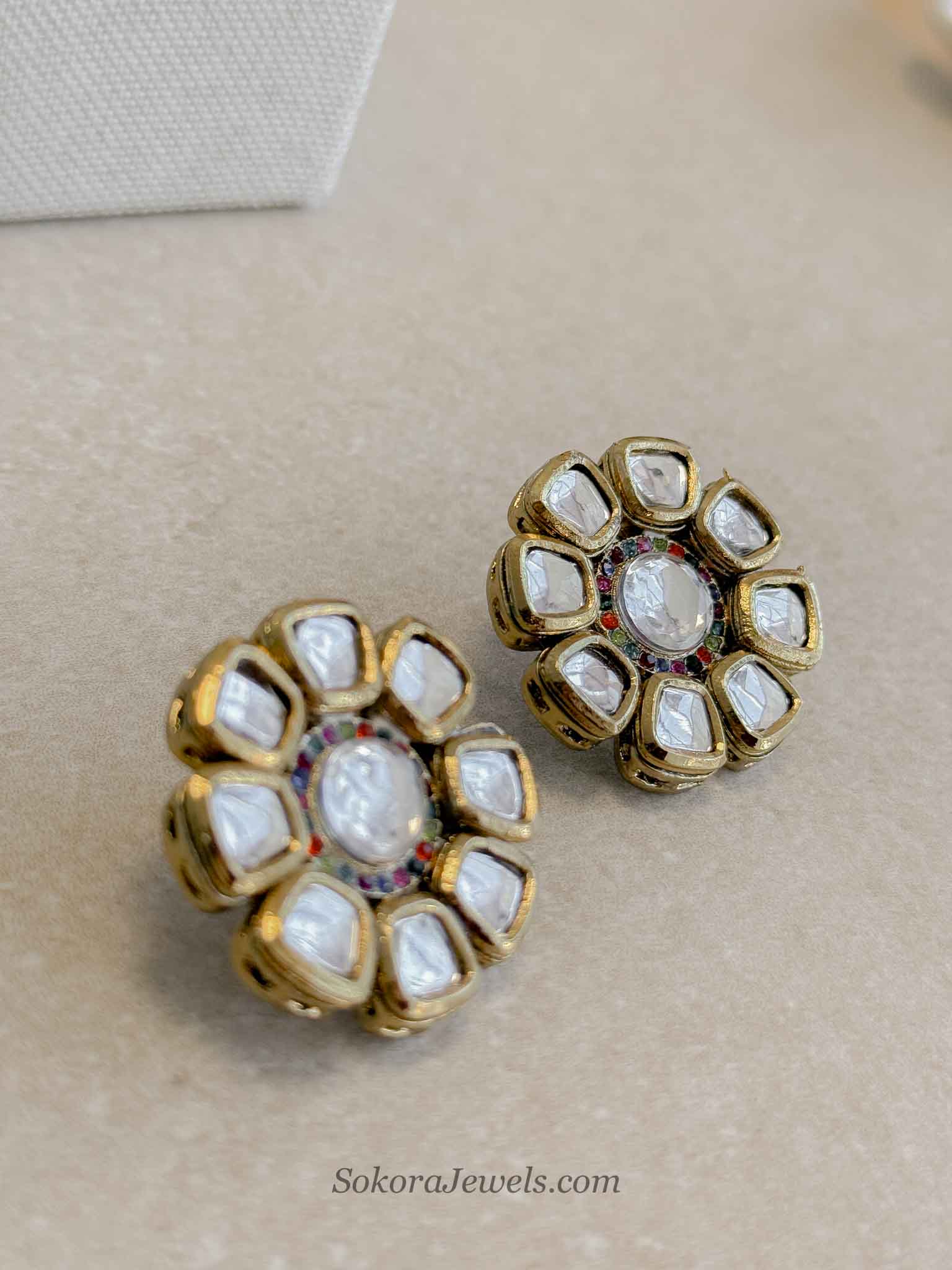 Kundan Floral Earring Tops