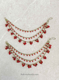 Red Beaded Earring Chains