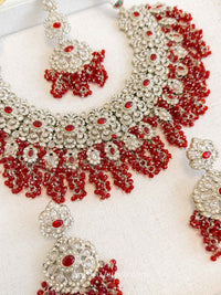 Asha Red Zircon Bridal Jewellery Set