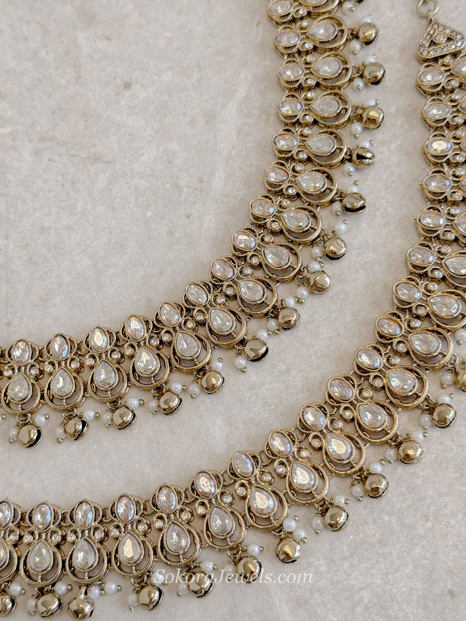Ghungroo & Golden Crystal Anklets