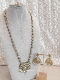 Long Golden Mala set with Earrings
