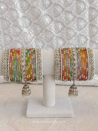 Mendhi Bridal Glass Multicolour Bangle set