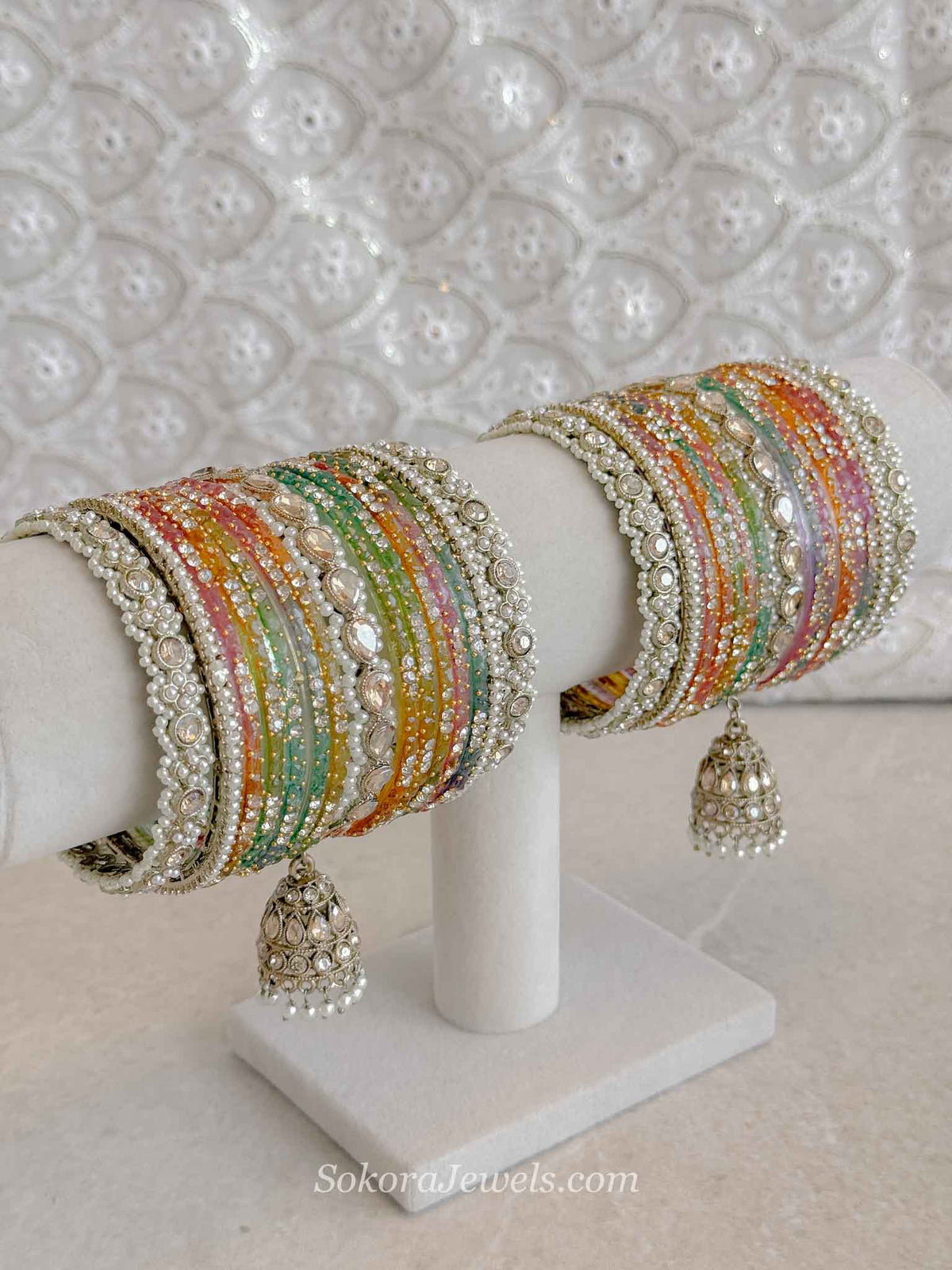 Mendhi Bridal Glass Multicolour Bangle set