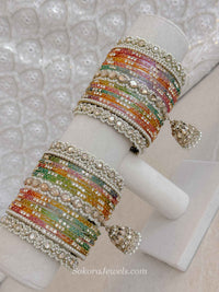 Mendhi Bridal Glass Multicolour Bangle set