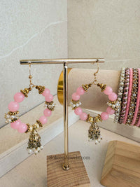 Bangles & Jhumka Earring Set - Bubblegum Pink