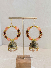 Chocolate Orange Jhumka Hoops