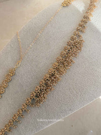 Floral Golden Crystal Beaded Waist chain