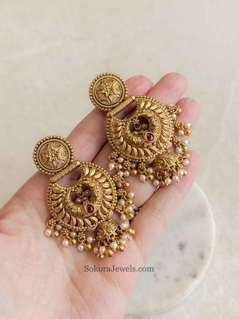 Temple Jhumka Earrings