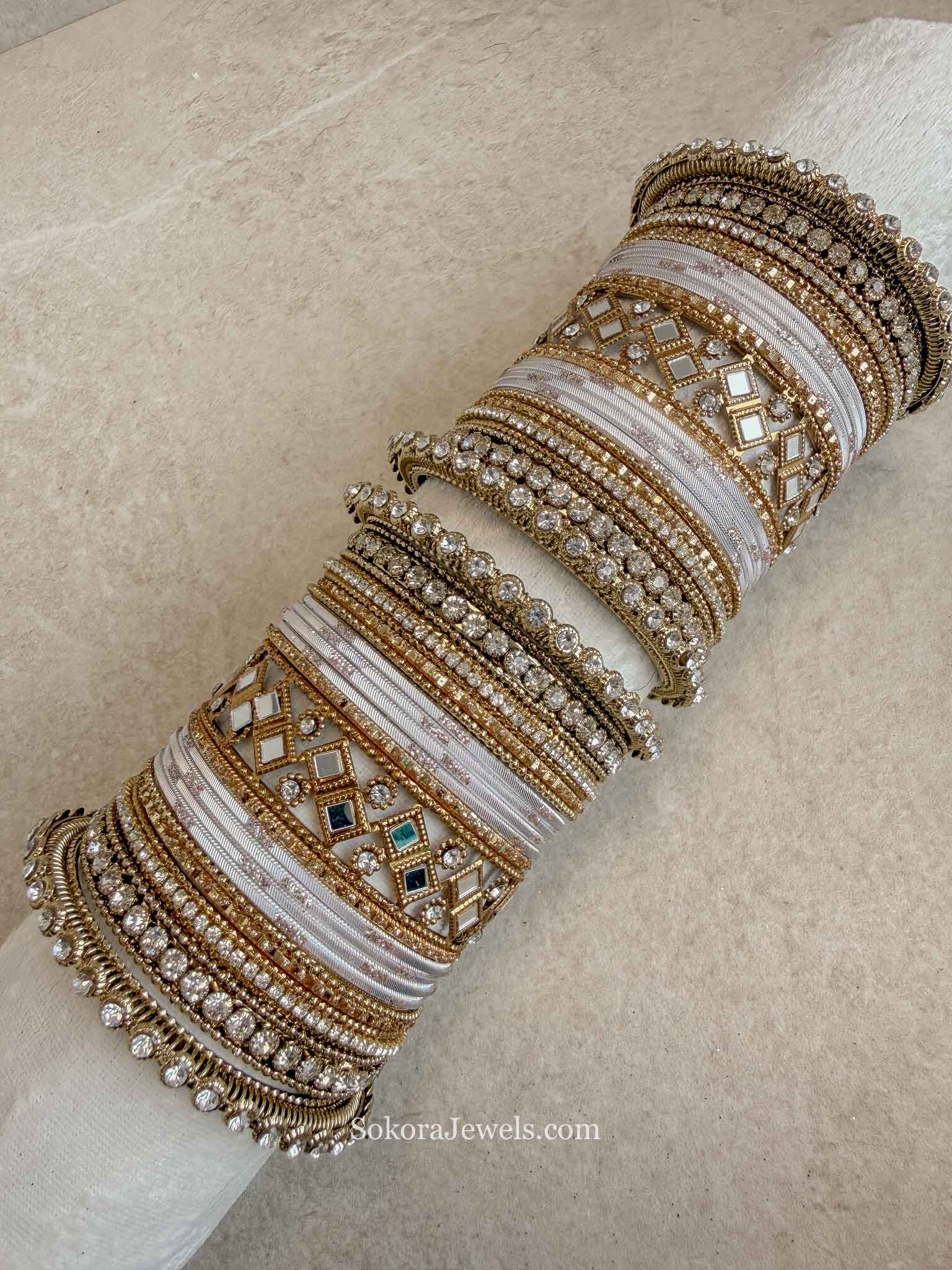 NEW Mirror Detail Bangles Set - 4 Colour Options