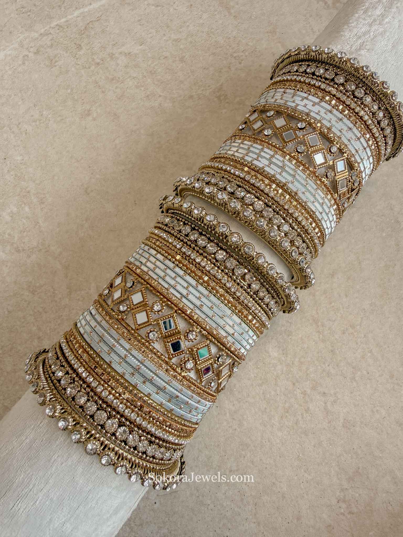 NEW Mirror Detail Bangles Set - 4 Colour Options