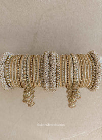 Savanna Luxury Bridal Bangle Set - Clear Gold