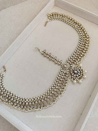 Luxury Clear Crystal & Pearl Bridal Mathapatti