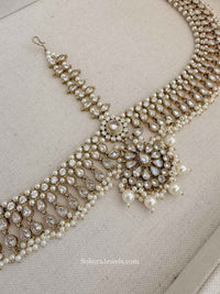 Luxury Clear Crystal & Pearl Bridal Mathapatti