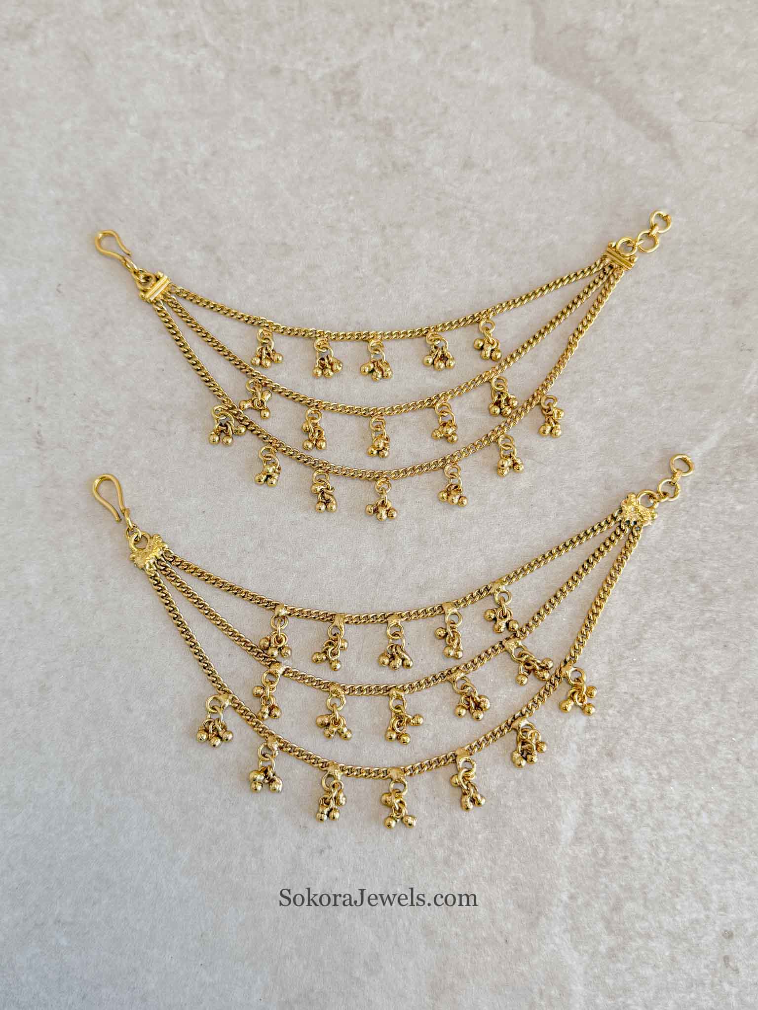 Gold Ball Bead Earring chains (Sahara)