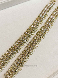 Extra Long Crystal Golden Anklets