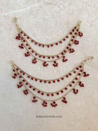 Maroon Earring chains