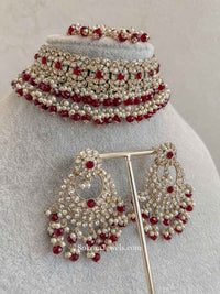Maroon Choker Set