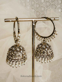 Marushka Antique Gold Jhumka Hoops