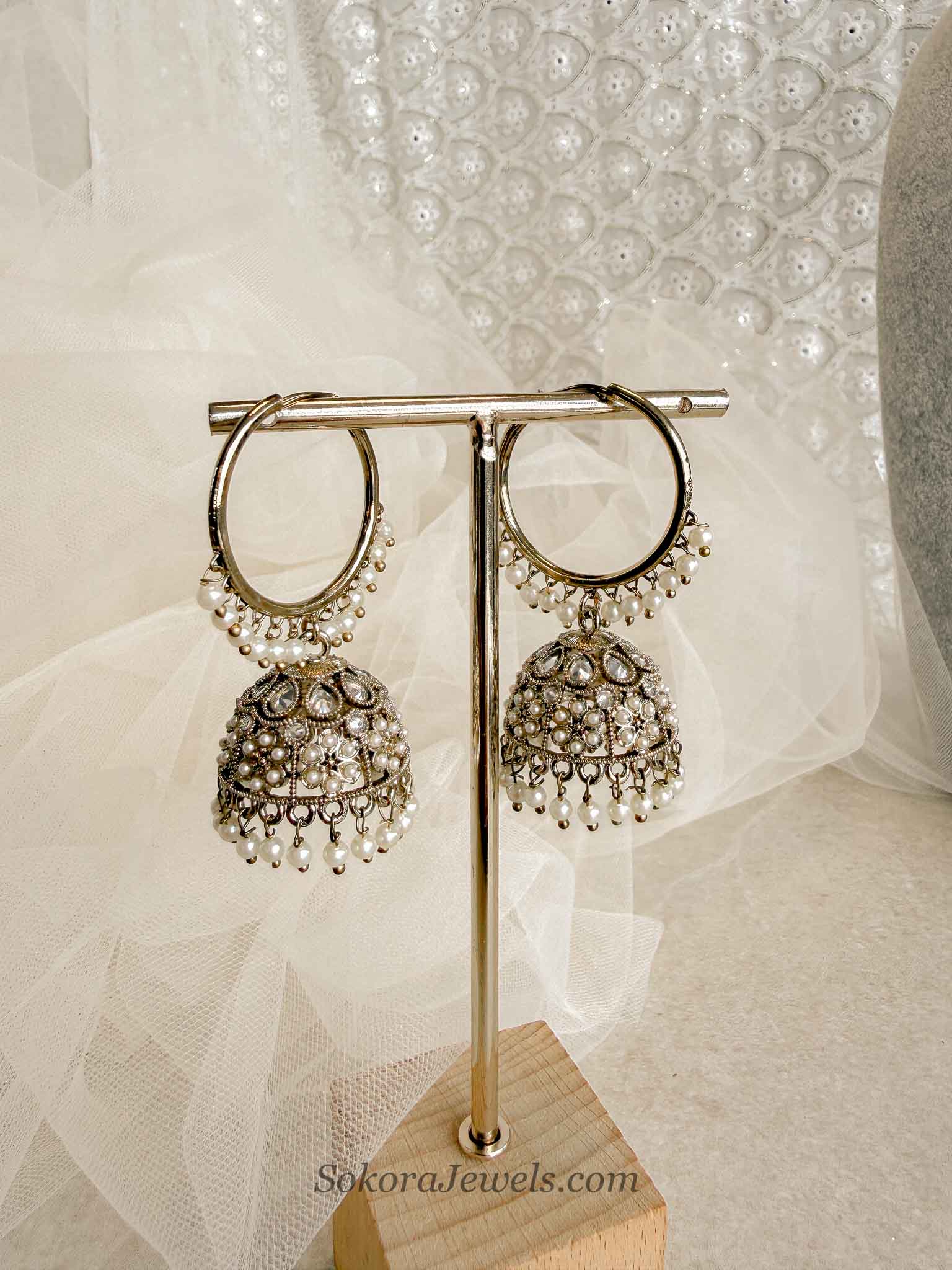Marushka Antique Gold Jhumka Hoops