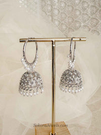 Marushka Silver Jhumka Hoops