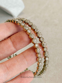 Set of 4 Dainty Crystal Bangles